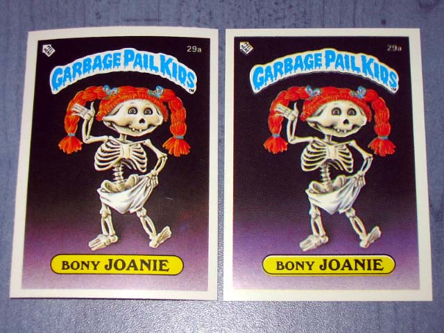 1985 UK Garbage Pail Kids 1st Series 29a VARIATION Card