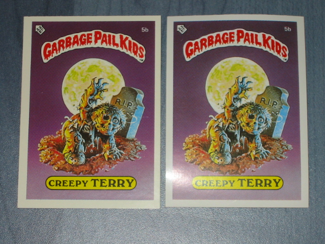 1985 UK Garbage Pail Kids 1st Series .5b VARIATION Cards