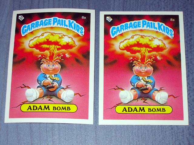 1985 UK Garbage Pail Kids 1st Series .8a VARIATION Cards